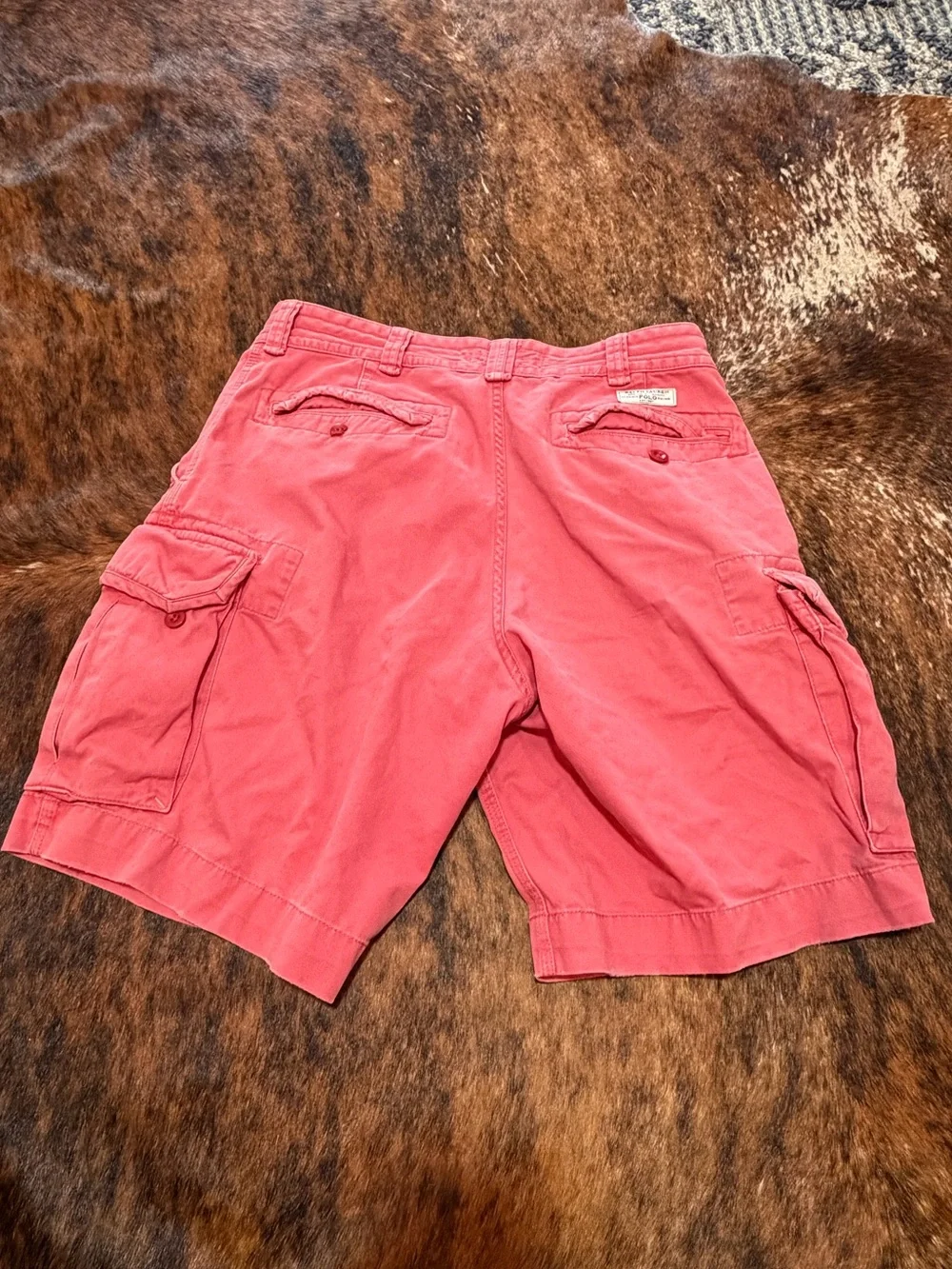 Vintage Polo Ralph Lauren Classic Chino Cargo Shorts Men Adult Size 34x9 salmon